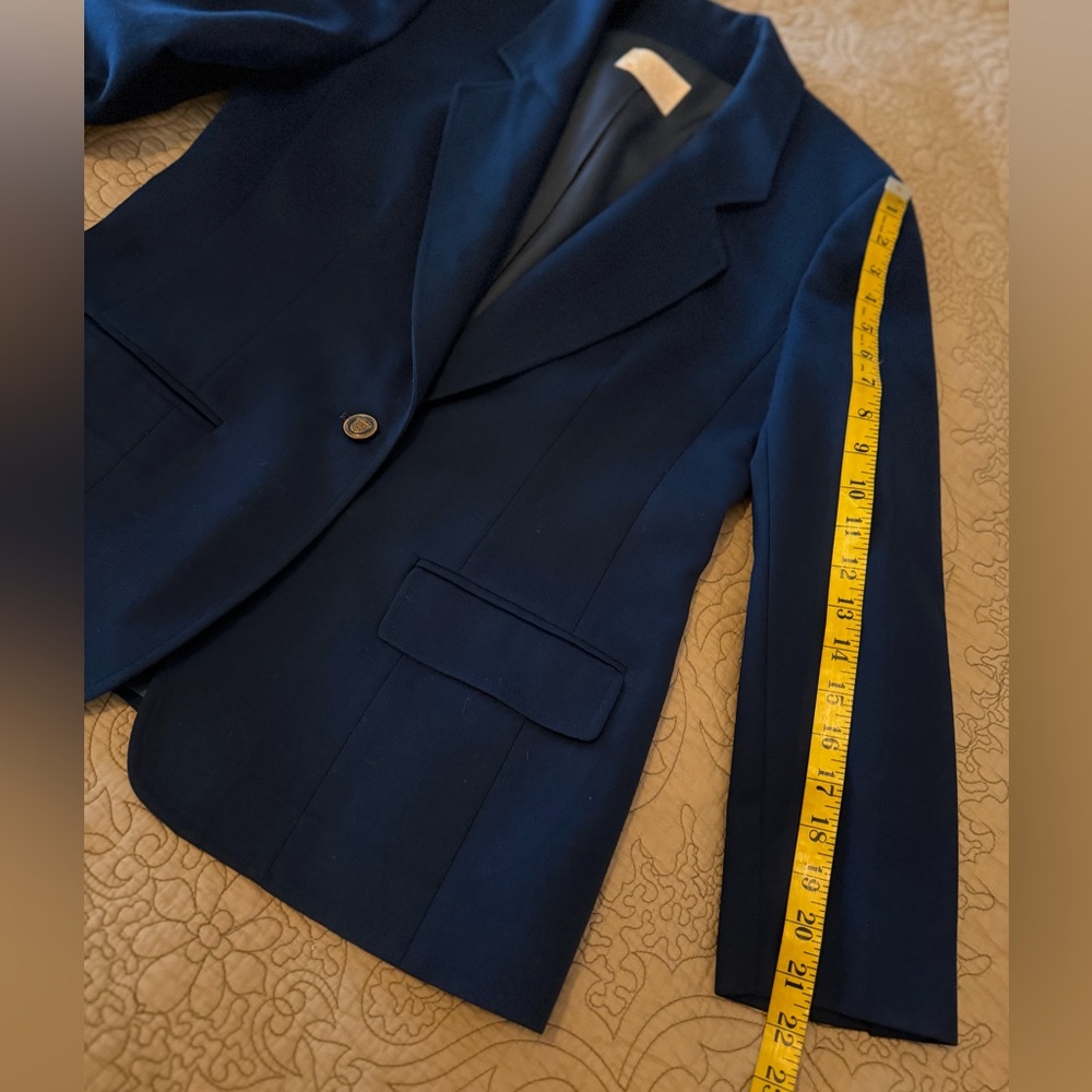 Vintage 70s Pendleton Gorgeous Classic Navy Blue 100% Virgin Wool Blazer, Sz 10 - Picture 13 of 15